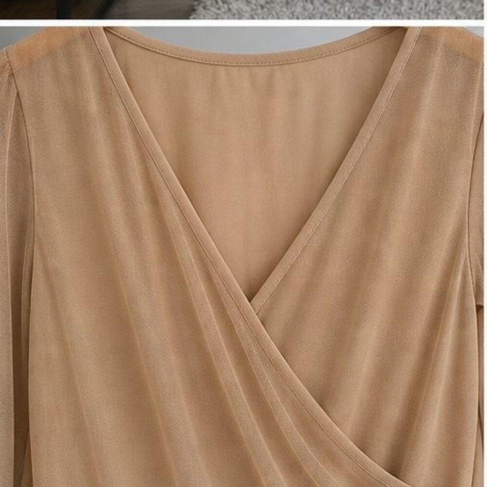 Camel Ruffle Blouse - Picture 4 of 6
